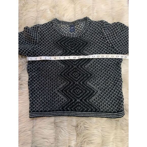 GAP black and gray long sleeve knit wool sweater, crew neck, pullover Petite Med - Picture 6 of 6